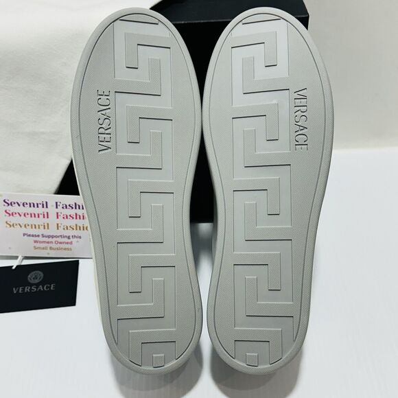 NIB Versace Men’s EU 44/ US 11 White Leather Medusa Logo Sneakers Shoes $700 main image 5